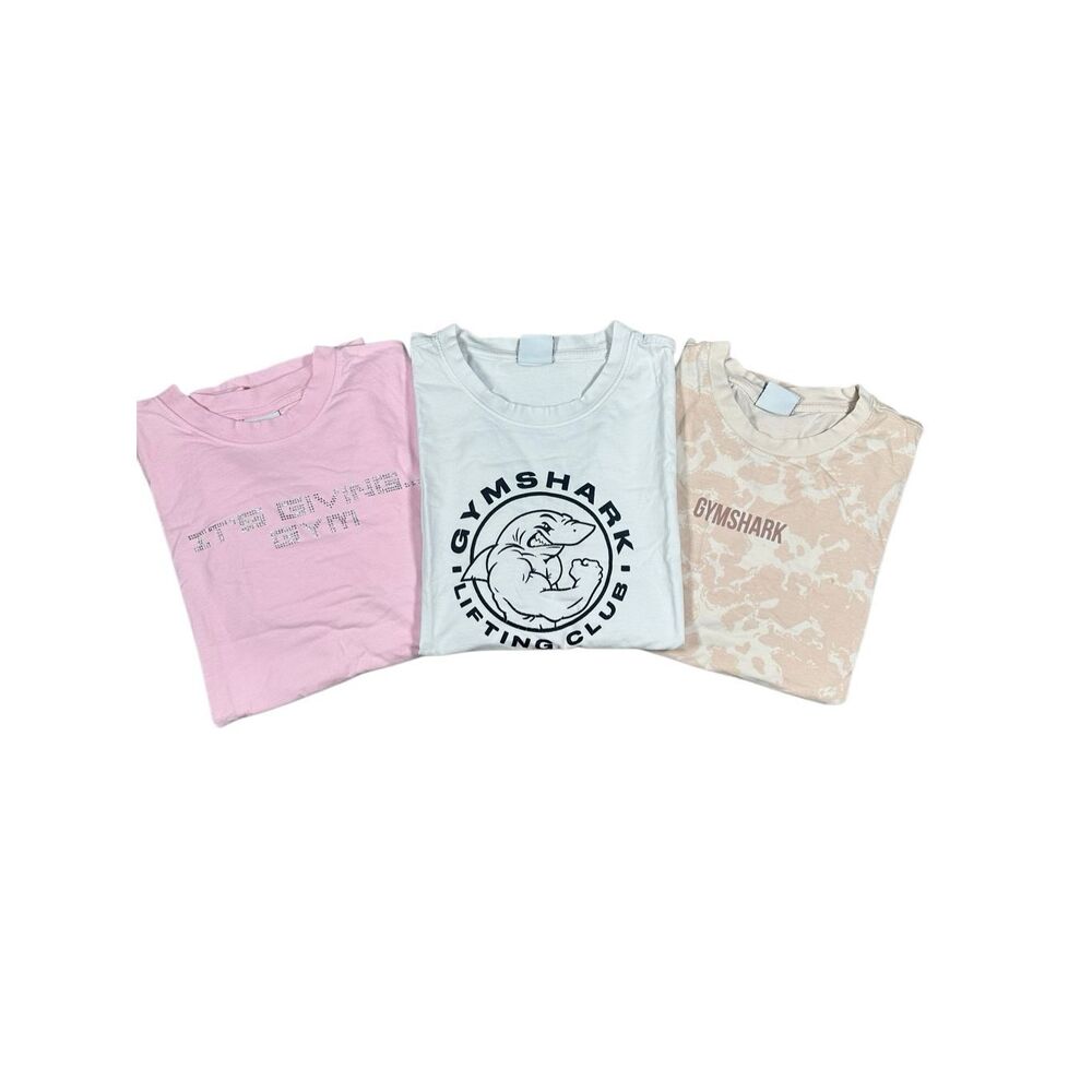 gymshark cotton t shirt bundle short sleeves tee womens size medium gym workout